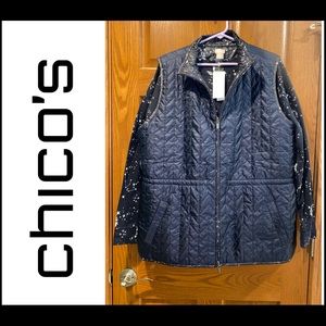 NWT Chico’s Zenergy Size 4 Reversible Quilted Vest